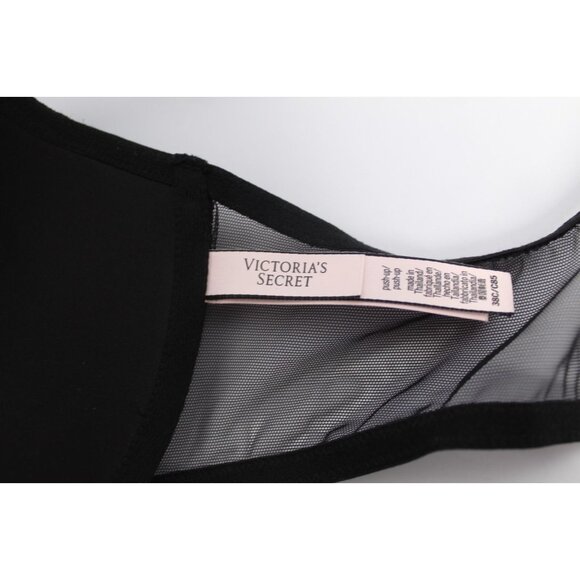 Victoria's Secret 38 C Black Solid Push Up Lace Lightly Padded Unwired Razorback - Picture 7 of 15